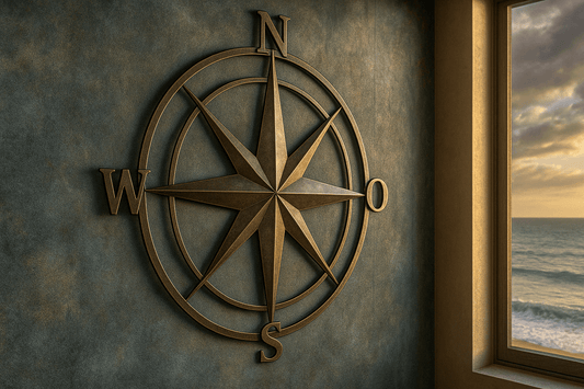 kompass metall maritime Wanddeko