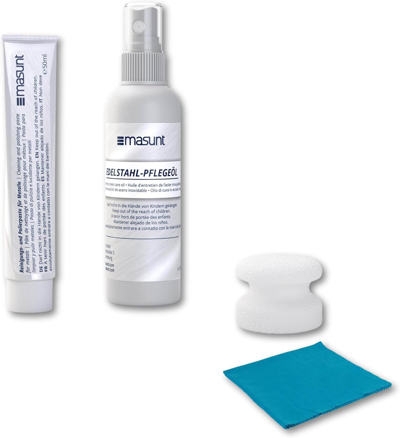 Masunt Edelstahl-Reinigungs- und Pflegeset
