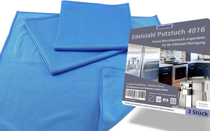 Edelstahl Reinigungstücher - Microfasertuch - 3er Set