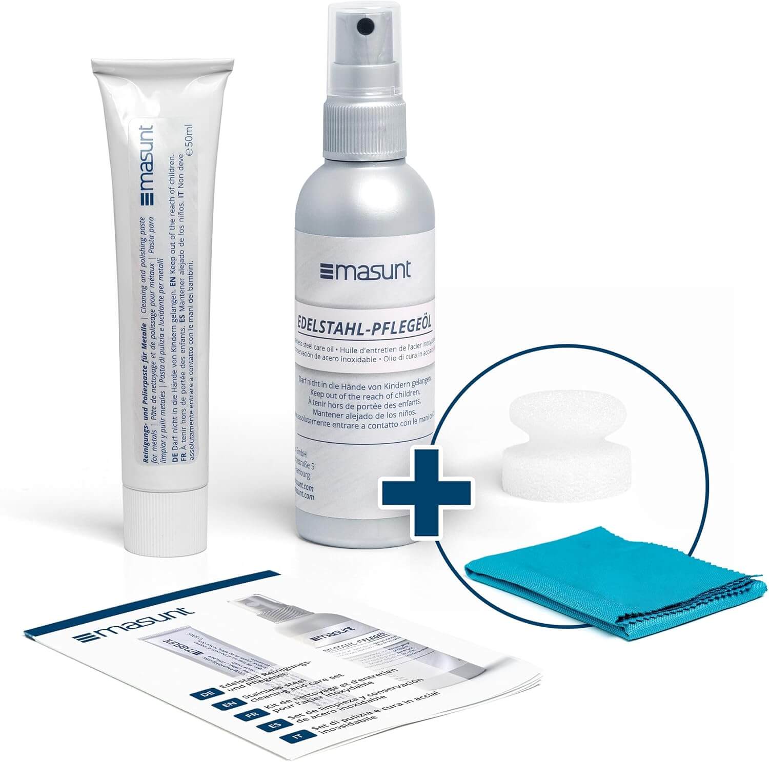 Masunt Edelstahl-Reinigungs- und Pflegeset