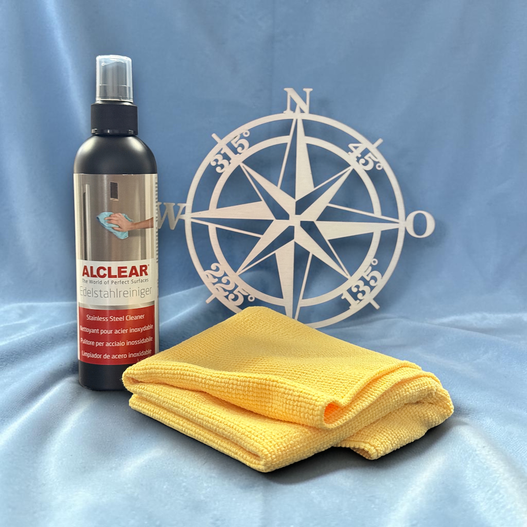 ALCLEAR Edelstahlreiniger Set mit Mikrofasertuch